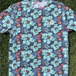 Hurley Floral Short Sleeve Tee - Blue and Orange